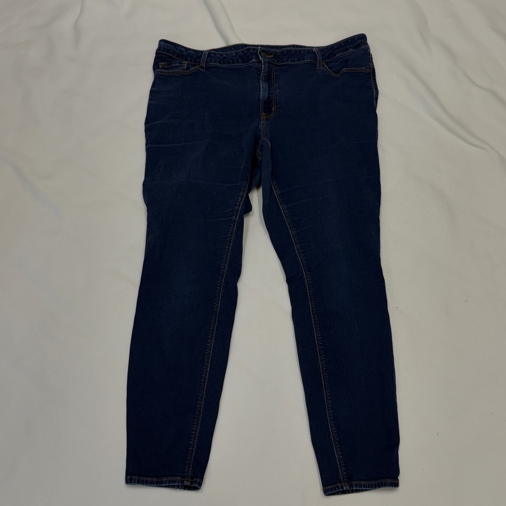 Old Navy‎ Mid Rise Rockstar Super Skinny Jeans Dark Wash Womens 22 Long